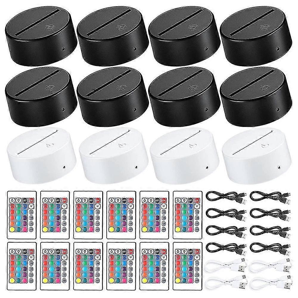 12個パック 3DナイトLEDライトランプベース 16色LEDライトディスプレイベース リモコン付き アクリル用