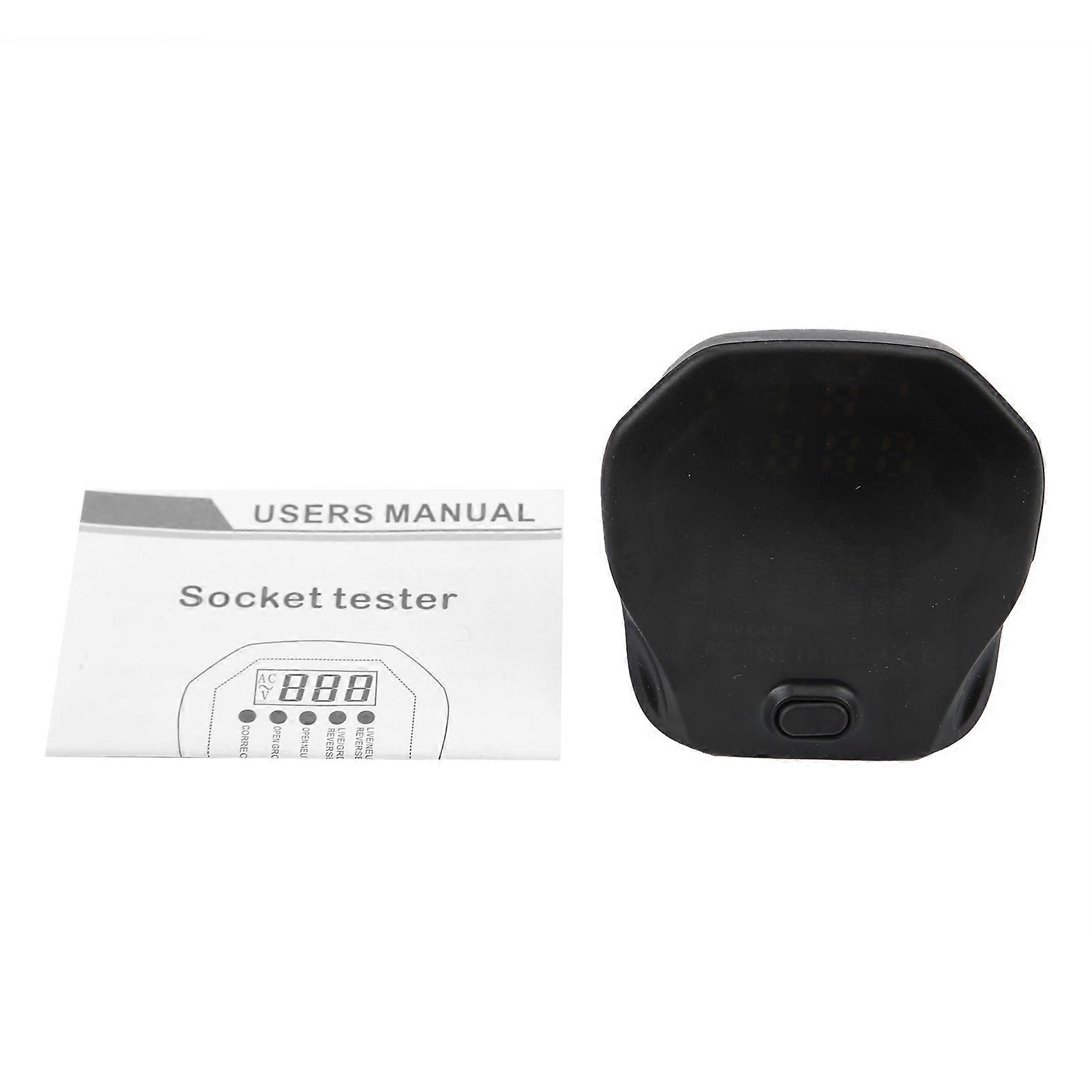 For AC09D Digital Socket Tester Voltage Power Leakage Ground Wire Phase Detector EU AC48?250V