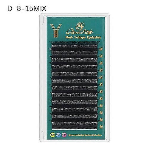 0.07 Y Shape Eyelash Extensions Premade Volume Fans Eyelash Extensions Two Tips