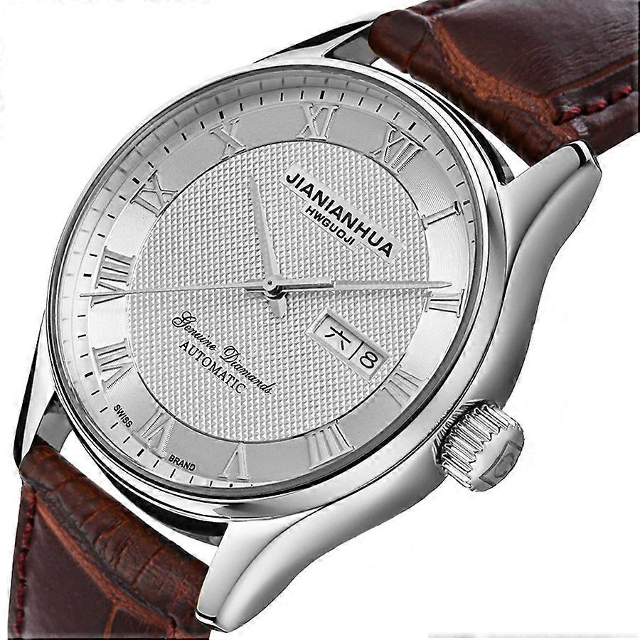 Automatic Mechanical Men's Dual Calendar Stainless Business Watch