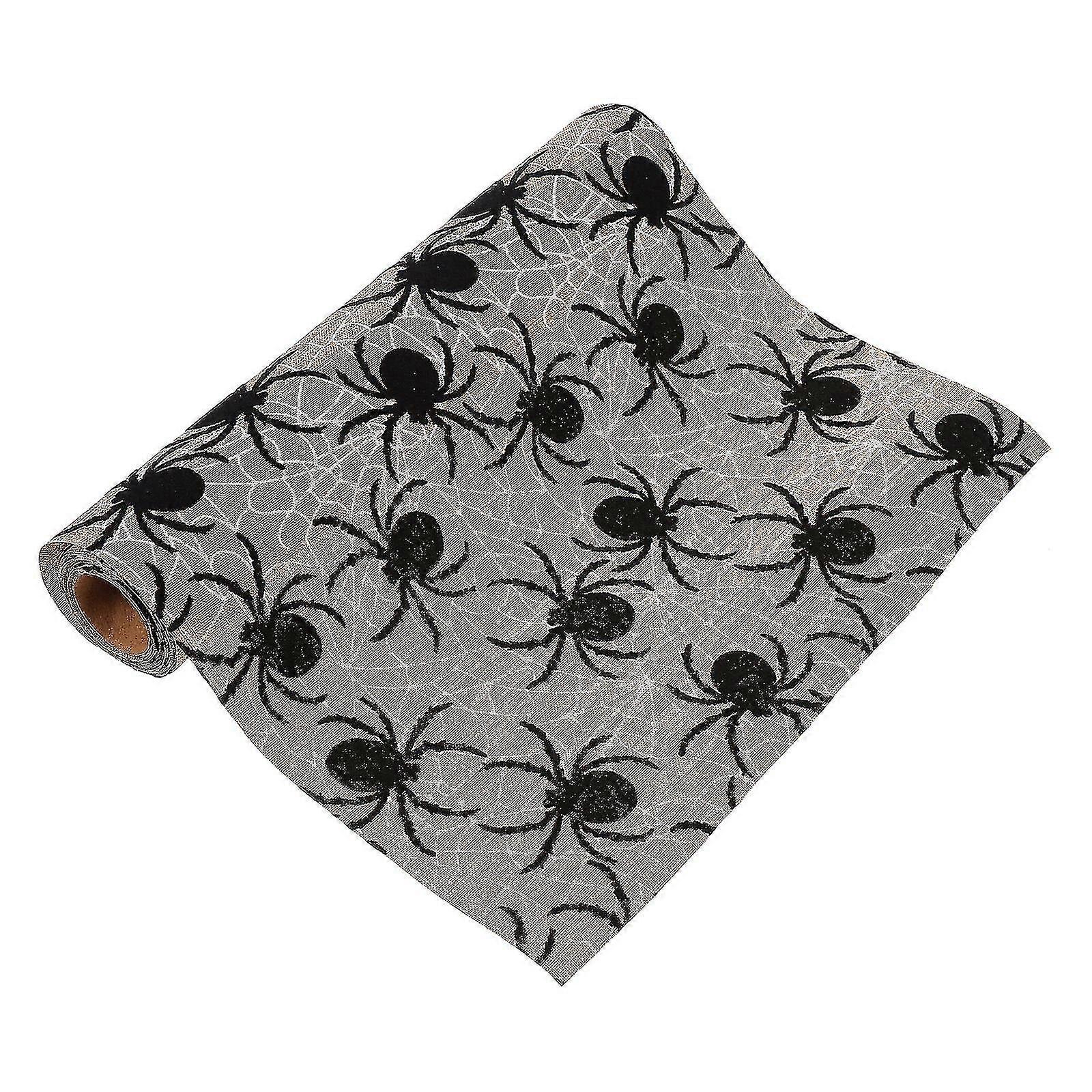 1pc Halloween Spider Table Runner Halloween Spider Tablecloth Linen Tablecloth