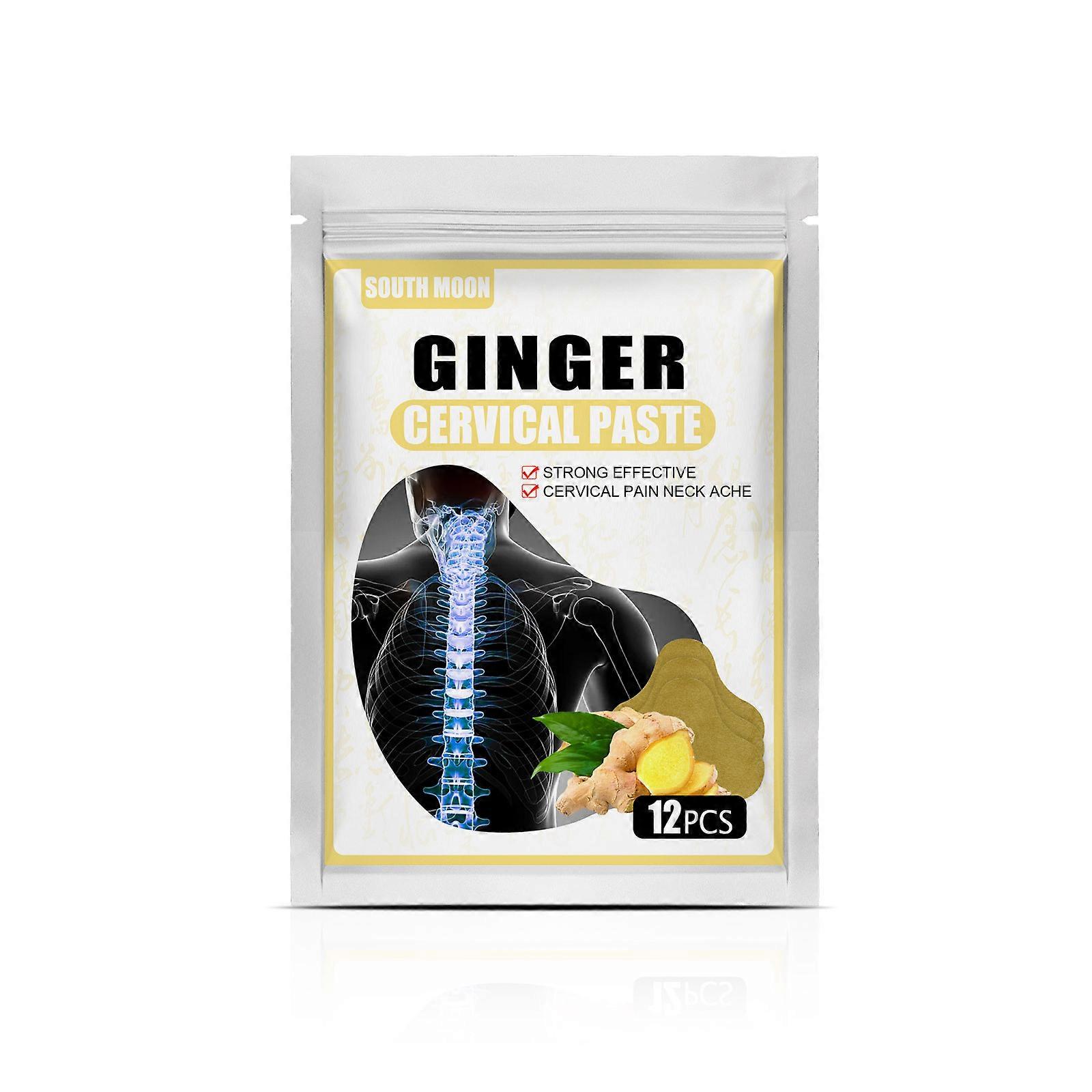 12pcs Herbal Ginger Neck Patch Pain Relief Medicine Heating Patches for Joint Pain Shoulder Spine