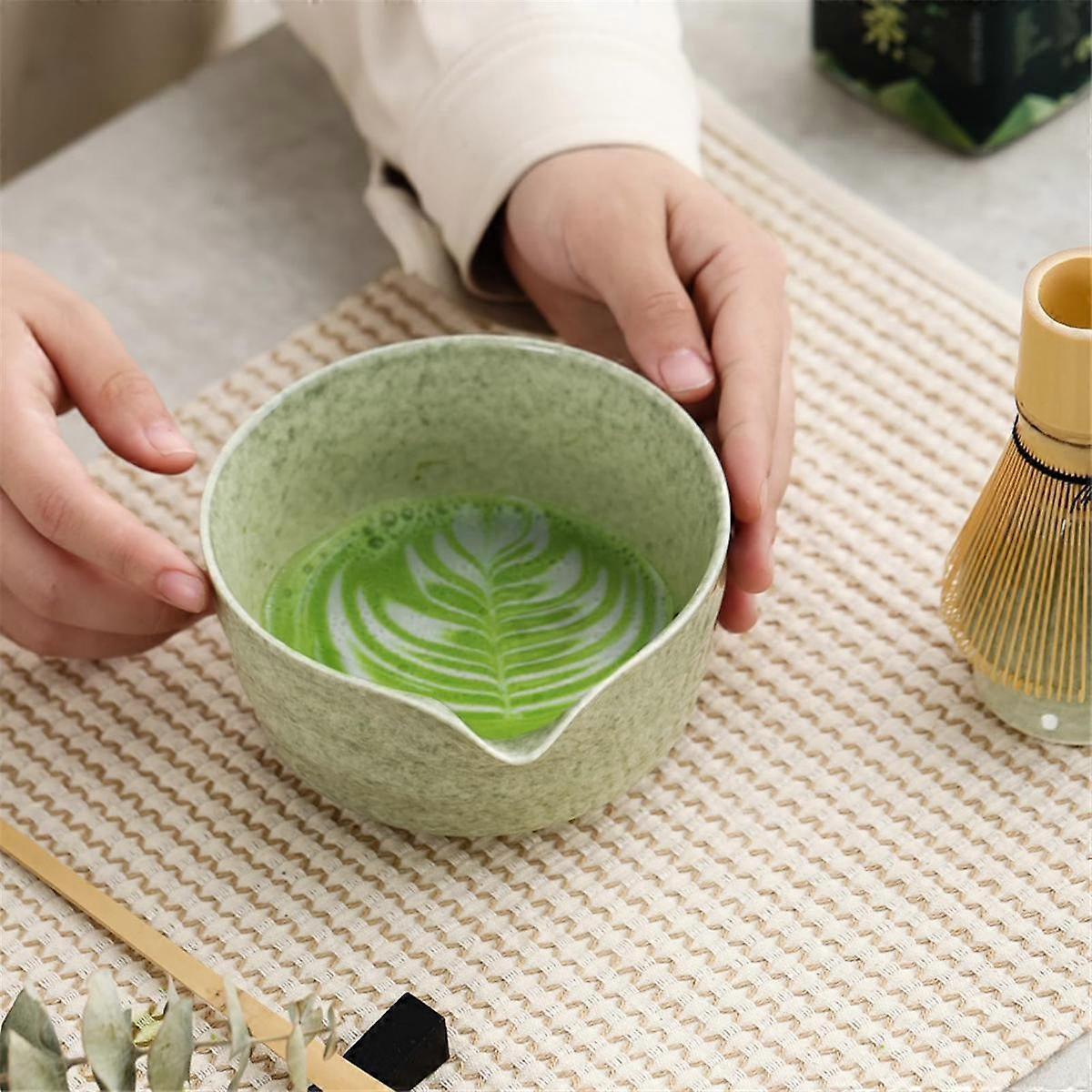 Artcome Matcha Whisk Set - Complete Kit With Bowl, Bamboo Whisk (Chasen), Scoop & Holder, Glaze Blue