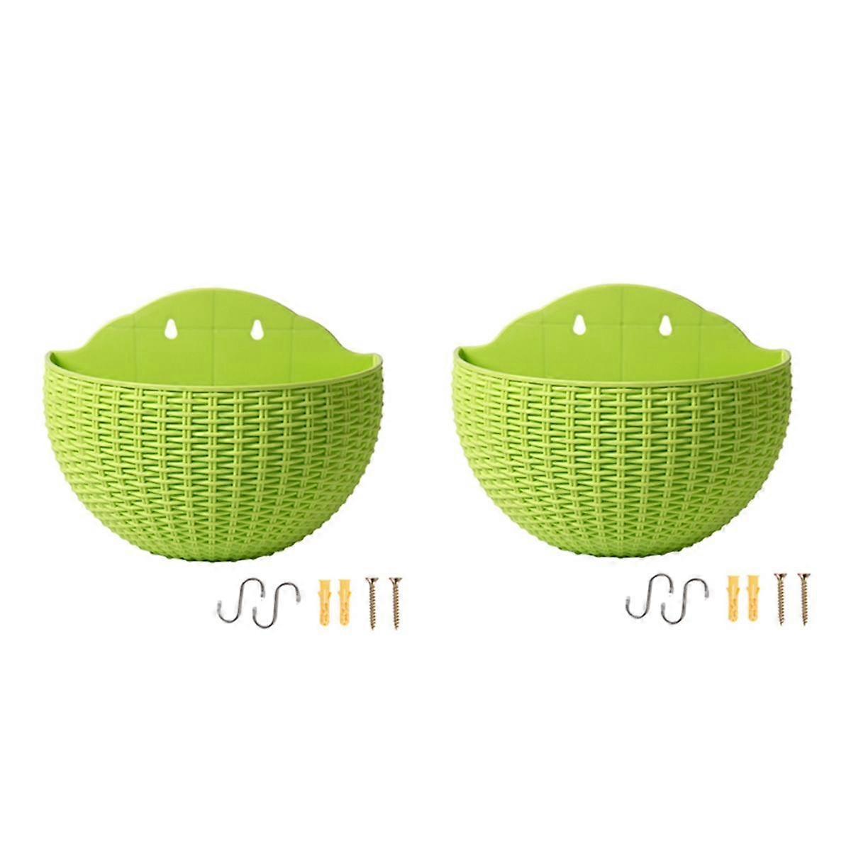 Green Large Balcony Hanging Plastic Pot Succulent Flower Pot Rattan Flower Pot