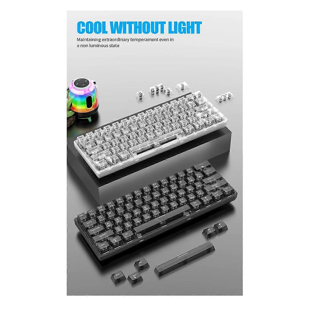 K30Pro Wireless Bluetooth Transparent Keyboard 3-Mode Hotswao Rgb Backlit Keyboard for PC Computer