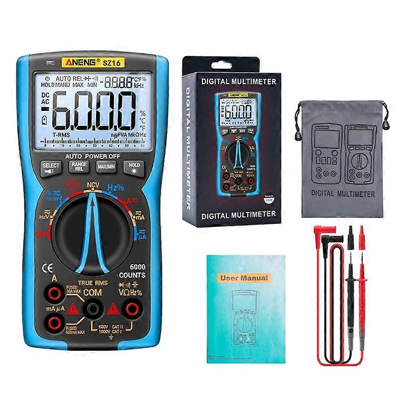 Hiigh Accuracy Multimeter TRMS 6000 Counts Volt Meter Measures Voltage Current