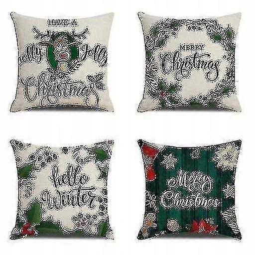 4pcs Pillowcase 45x45 Christmas N