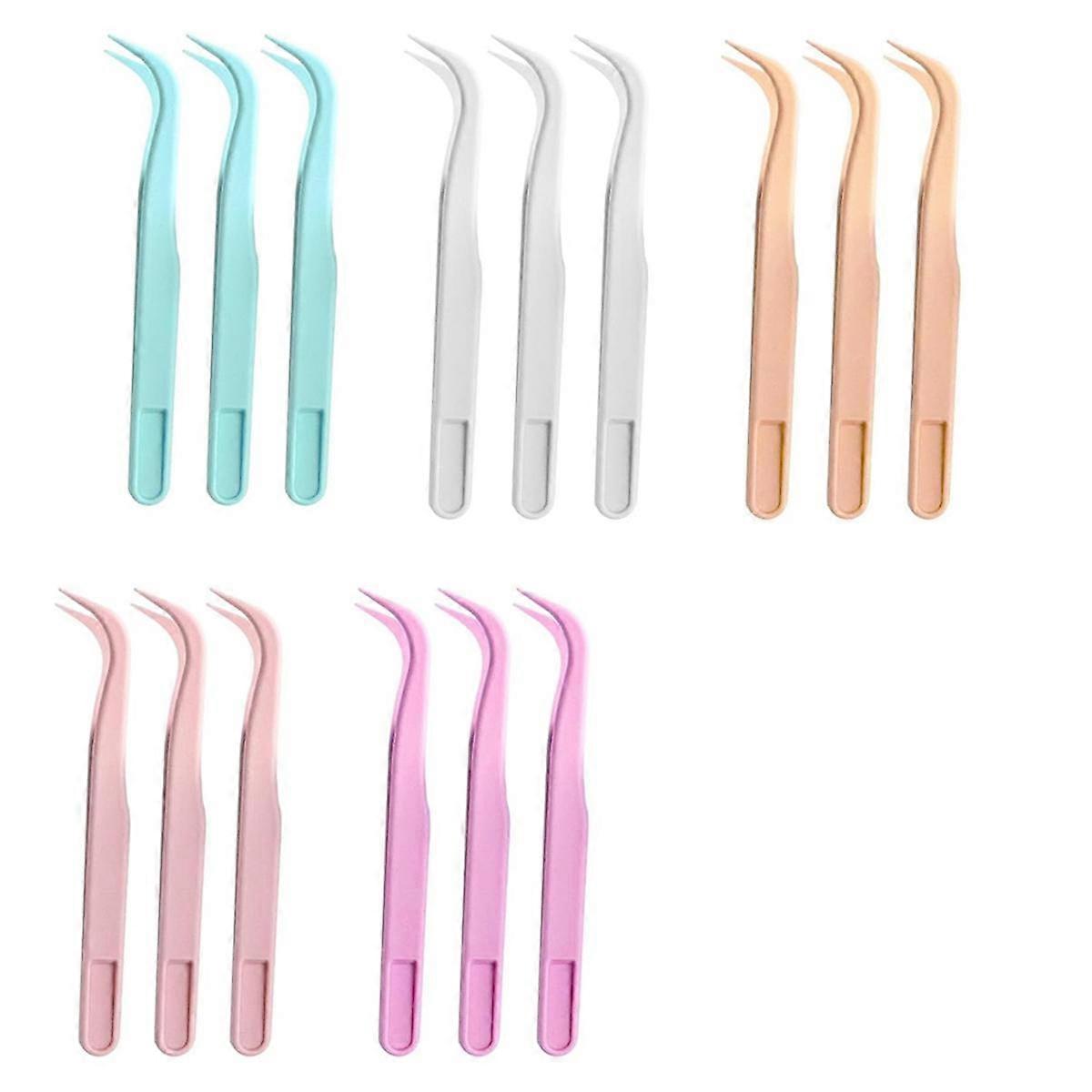 15 PCS Plastic Tweezers for Kids, Craft Tweezers, Suitable for DIY Production of Jewelry Beads, Ani
