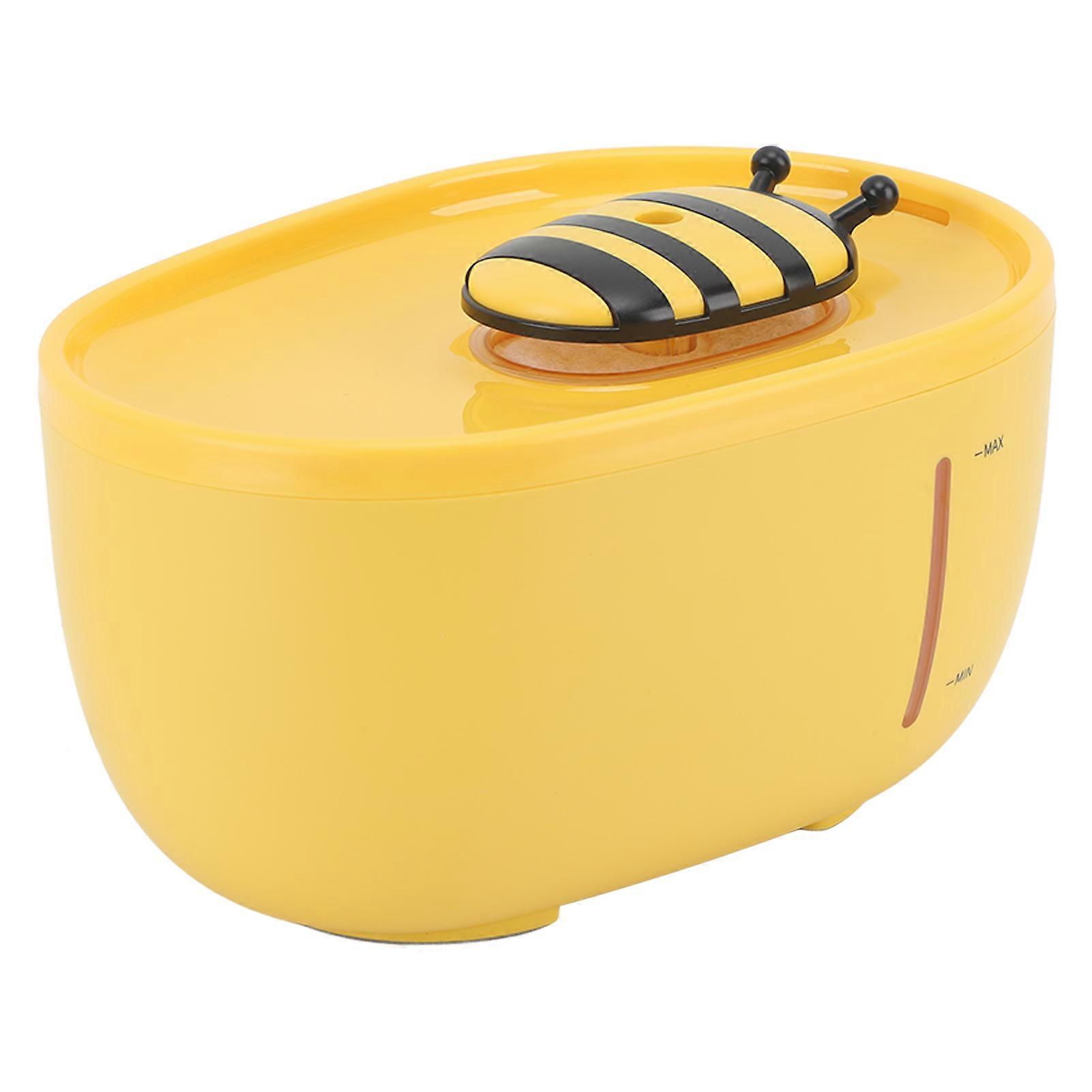 Pet Water Fountain Quiet Automatic Circulation Filtering Cute Cat Dog Water Dispenser for Small Medium Pets 2L Bee