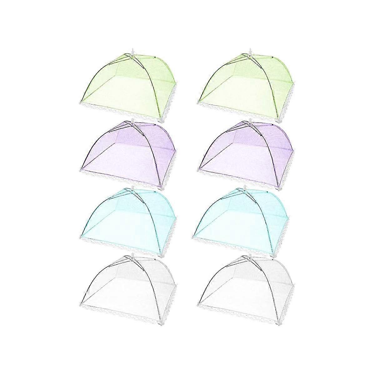 Pop-up Mesh Screen Tent Umbrella,8 Pack Colored Food Cover Net For Outdoors,parties Picnics, Reusab