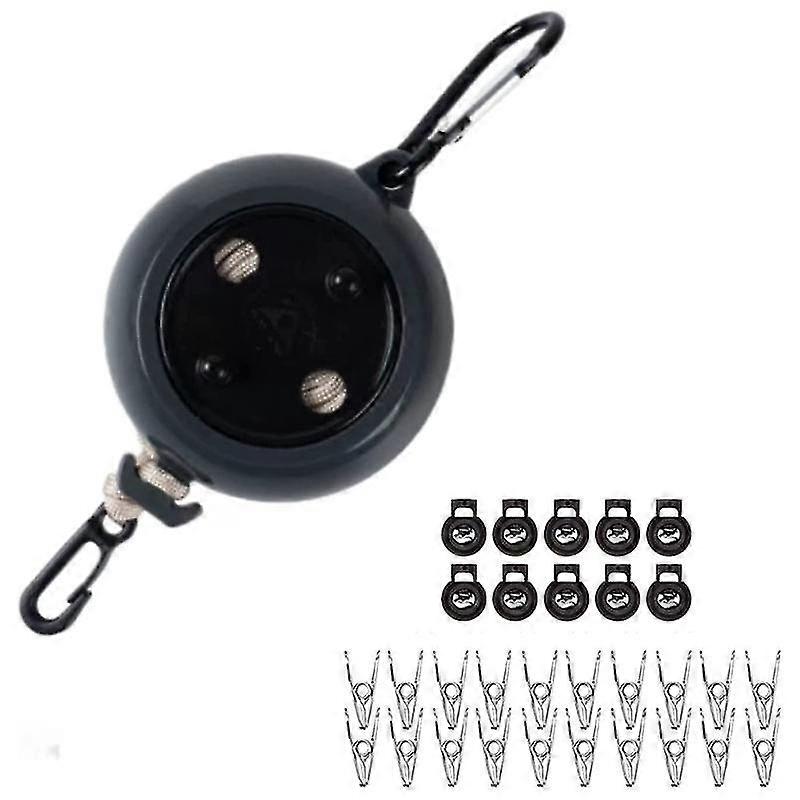 Extendable Clothes Line, 8 M Retractable Clothes Line, Portable Travel Dryer, With 10 Fixed Buckles And 20 Clothes Pegs