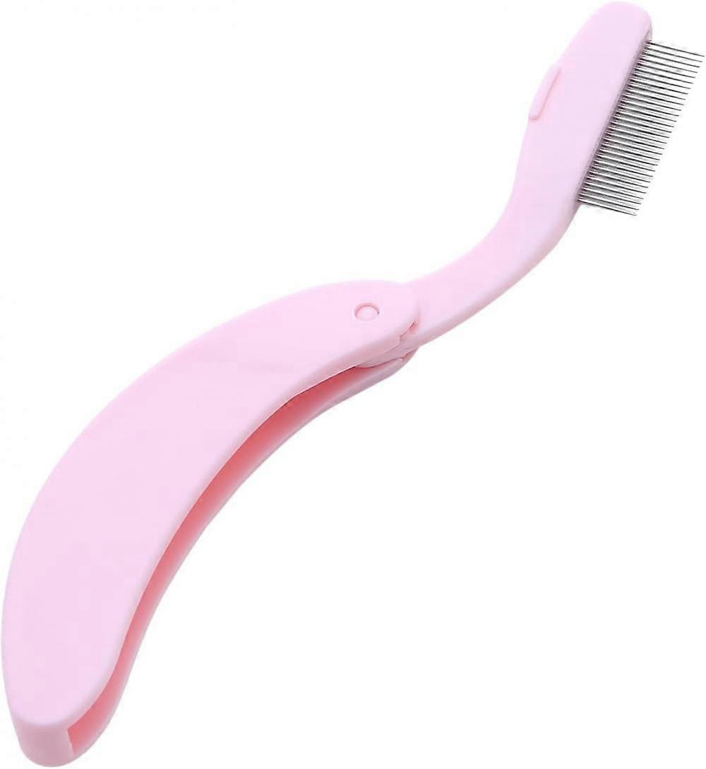 Eyelash Comb Metal Foldable Eyelash Comb Eyelash Comb Eyelash Separator Eyelash Lifting Foldable for All Eyelashes, Pink