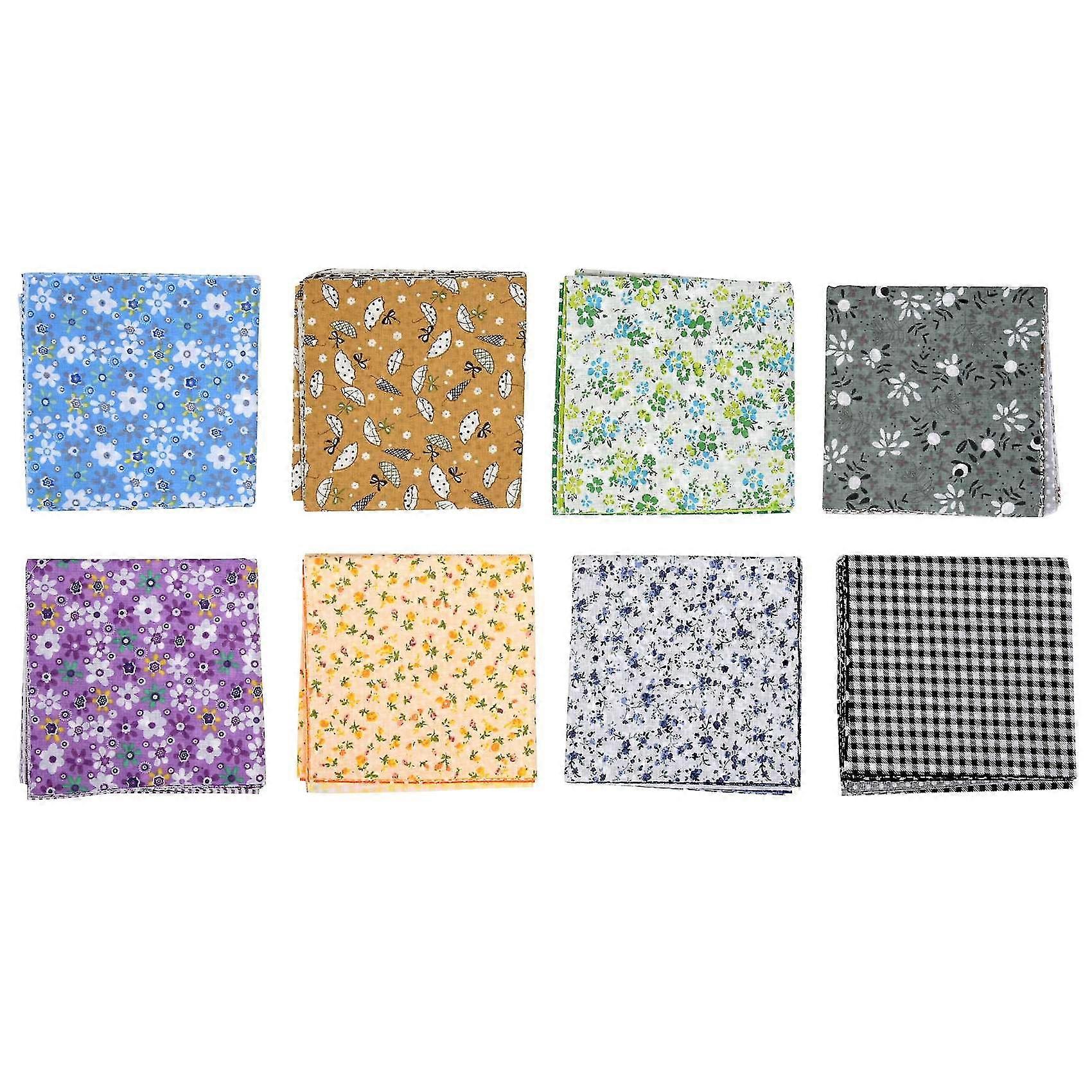 56pcs Printed Floral Assorted Fabric Bundle Quilting Squares Patchwork For Diy Sewing Stitching 25cm
