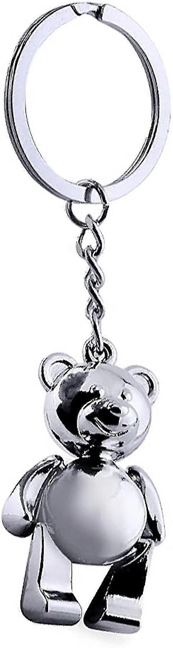 Creative Handmade Teddy Bear Keychain, Metal Car Keychain