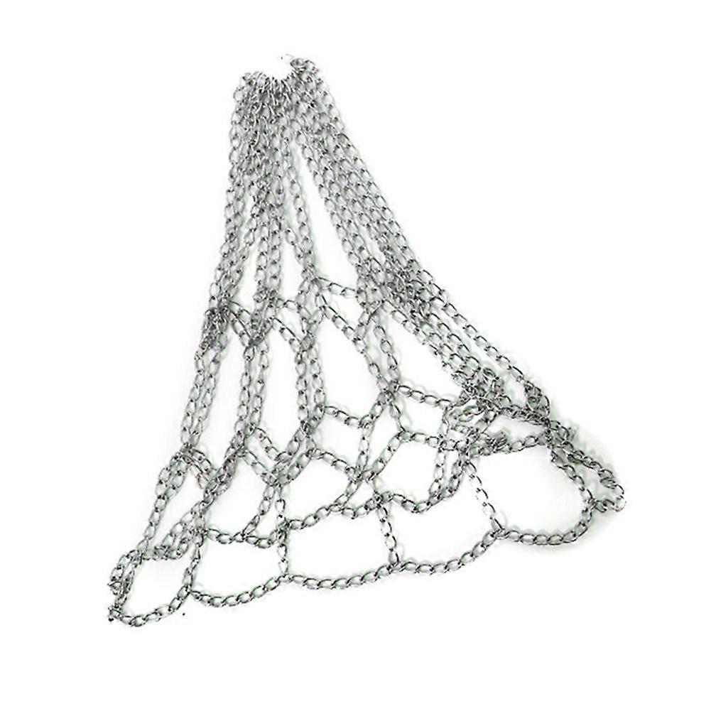 Sport Iron Chain Basketball Net Outdoor 12 Standard Heavy Duty Basketball Goal Replacement Net,Silv