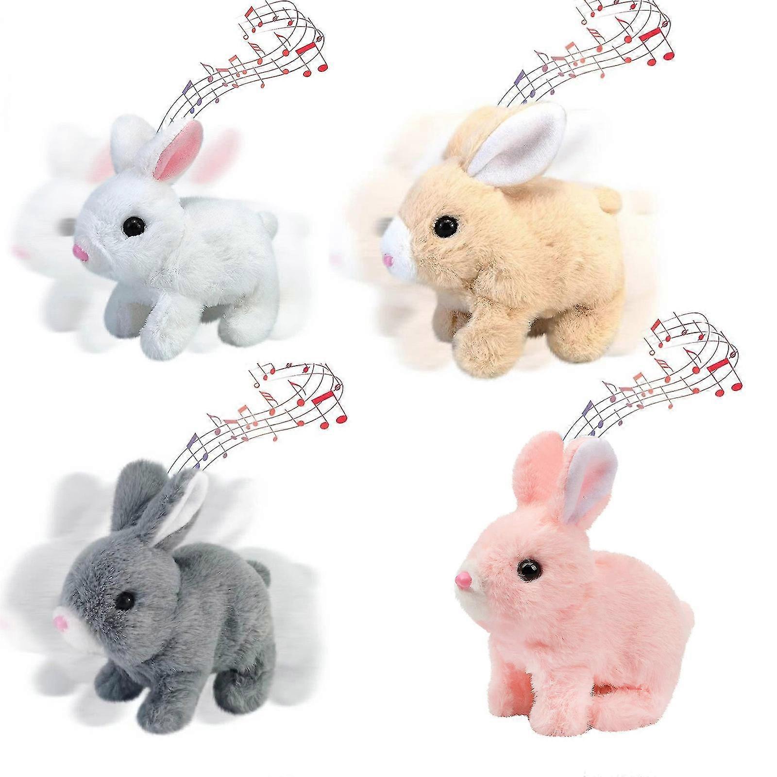 Electronic Plush Rabbit Toy, Easter Bunny Interactive Toy, Playful Bunny Hops Around Makes Sounds Wiggles Ears