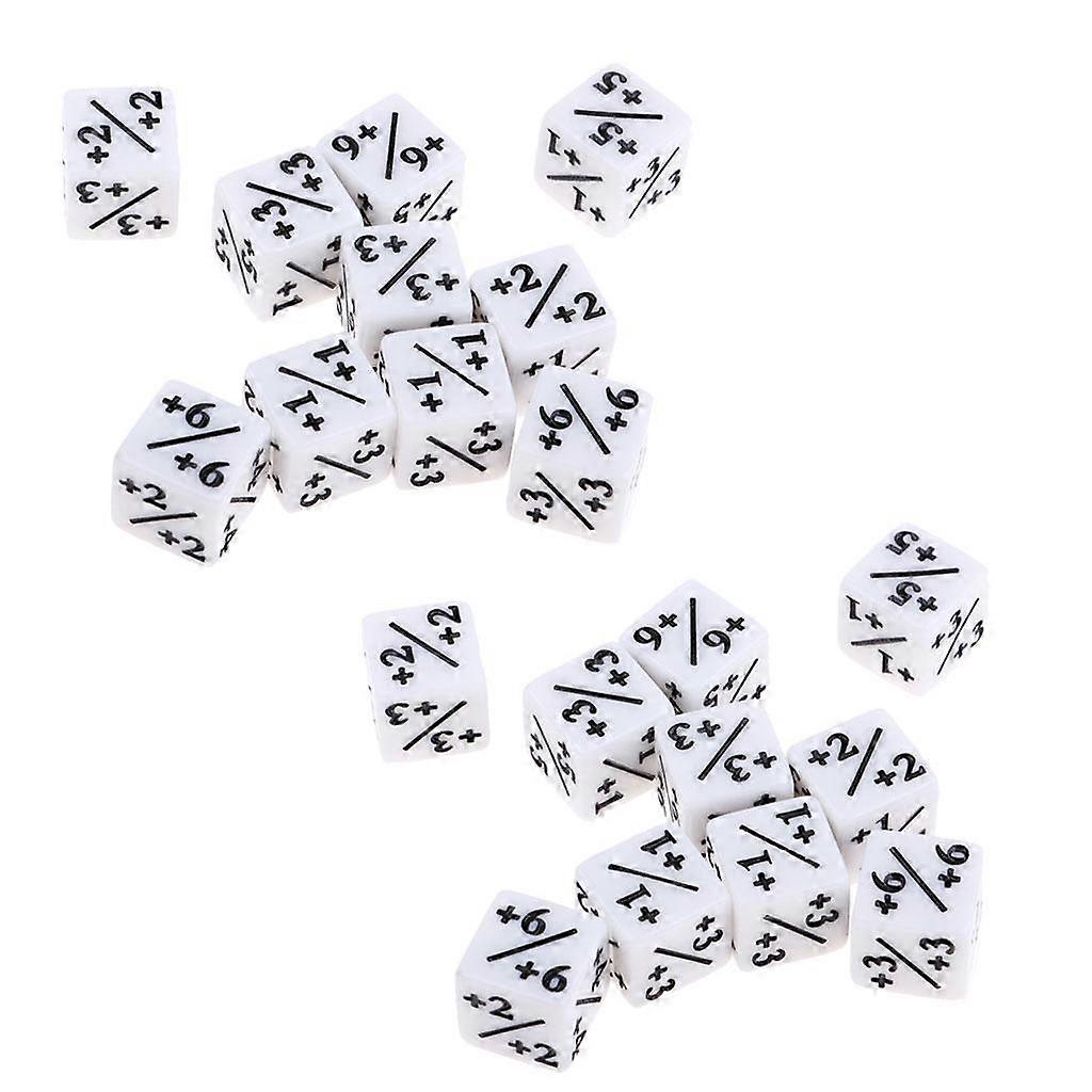 20PCS Dice D6 Acrylic Math Fraction Dice Set Six-sided for Methmatics Educational Tool