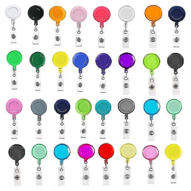60 Pack Retractable Reels, Clips Holder For Hanging Name Id Card Key Card, Random Colors