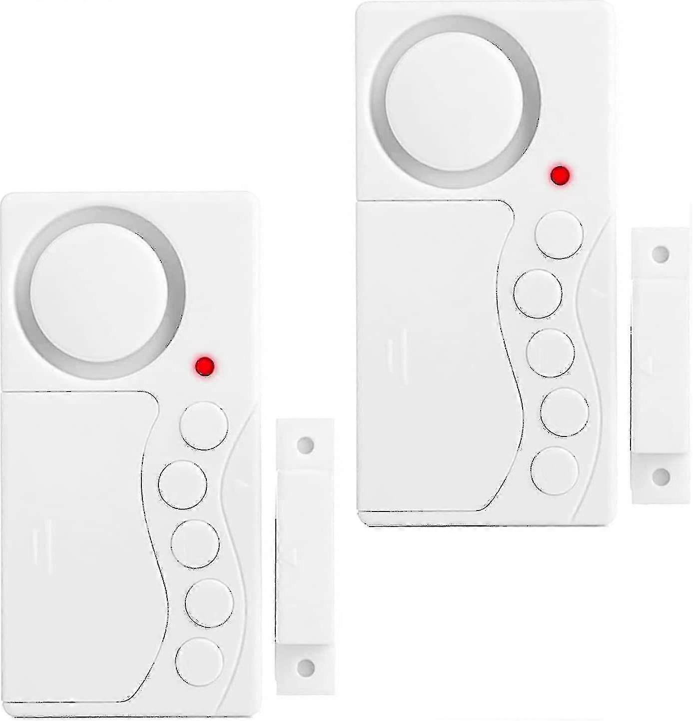 2 Pack Freezer Door Alarm, Window Security Alarm, 3/15/30/60 Seconds Wireless Fridge Alarm, 4 In 1 Door Sensor Doorbell Door Open Alarm Loud108db Jske
