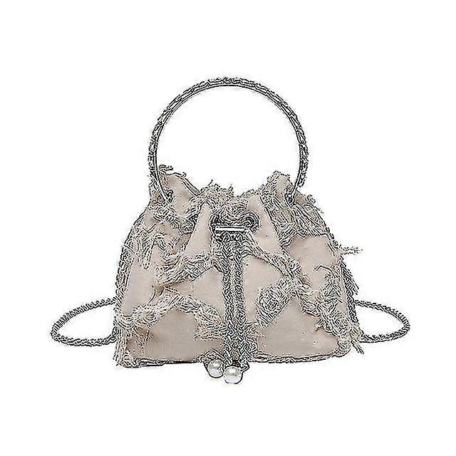 Women's Evening Bag Top Handle Bag Canvas Party Evening Going Out Pearls Chain