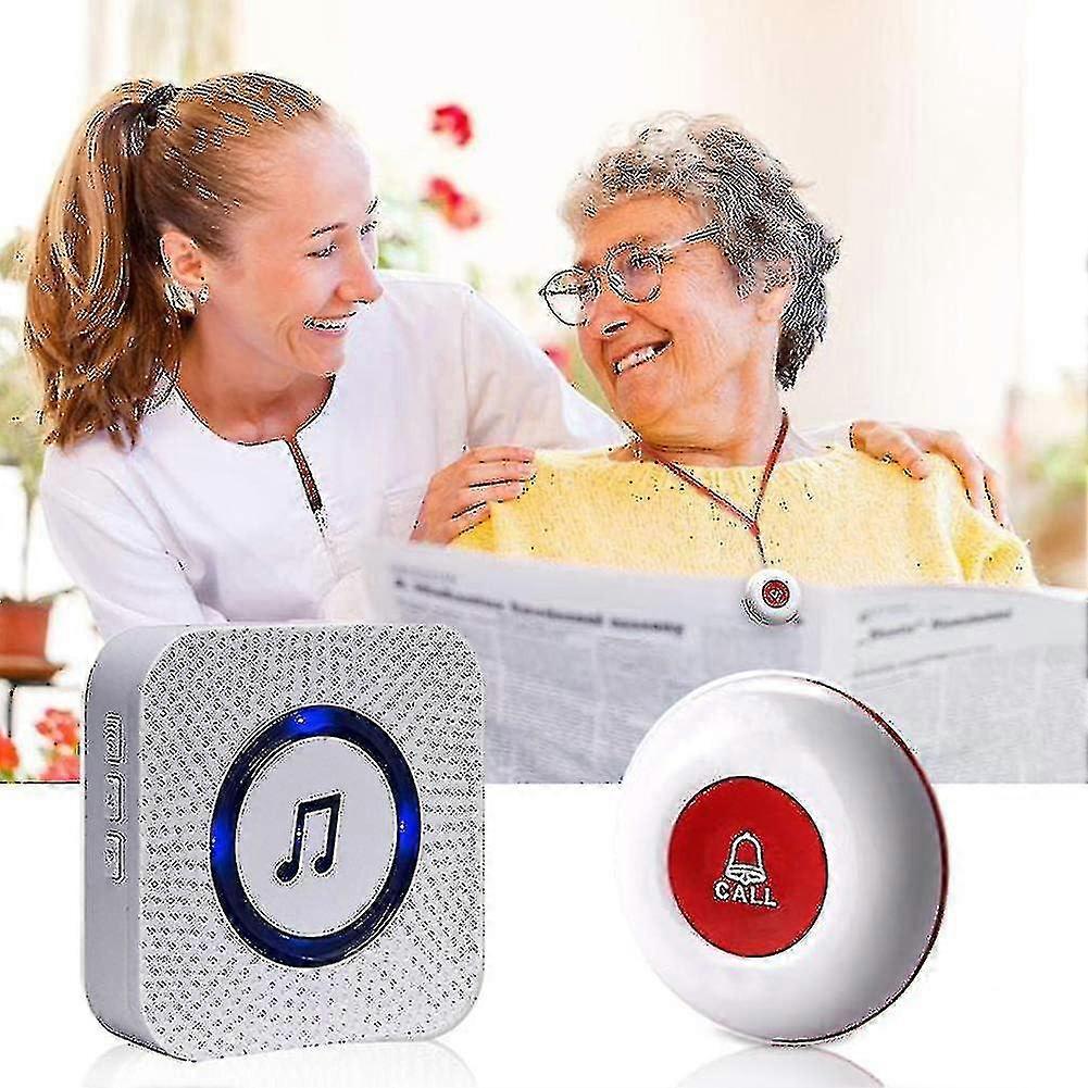 2 modtagere + 2 opkaldsknapper Ældre nødopkaldsknap/vandtæt nøddørklokke/ældre Nødopkald, hww