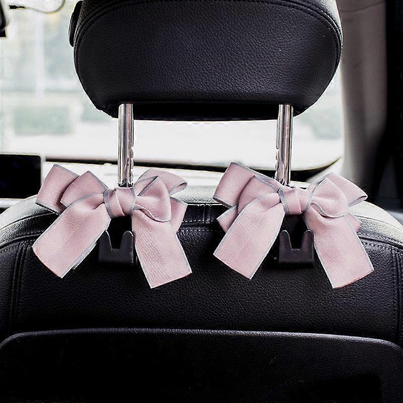 Car seat back hook creative cute cartoon invisible multi-function Car Bowknot Hook 12*11.5cm (Pink)