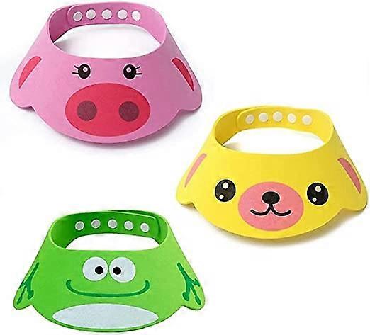 3-piece baby shower cap, adjustable cap, silicone shower cap with ear protection, suitable for toddlers