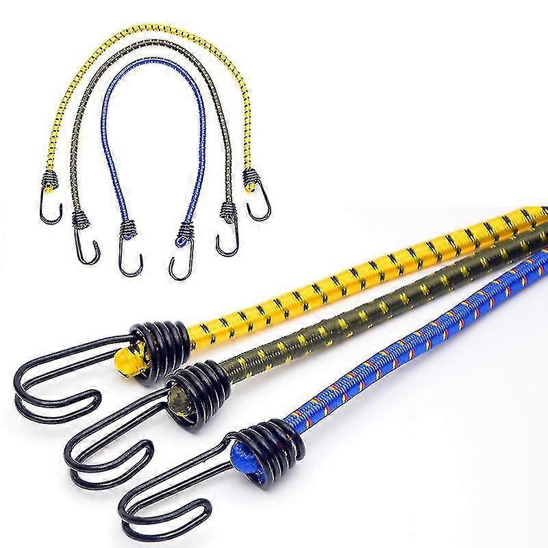 High Elasticity Bungee Cords Rubber Tied Rope With Hooks3pcs