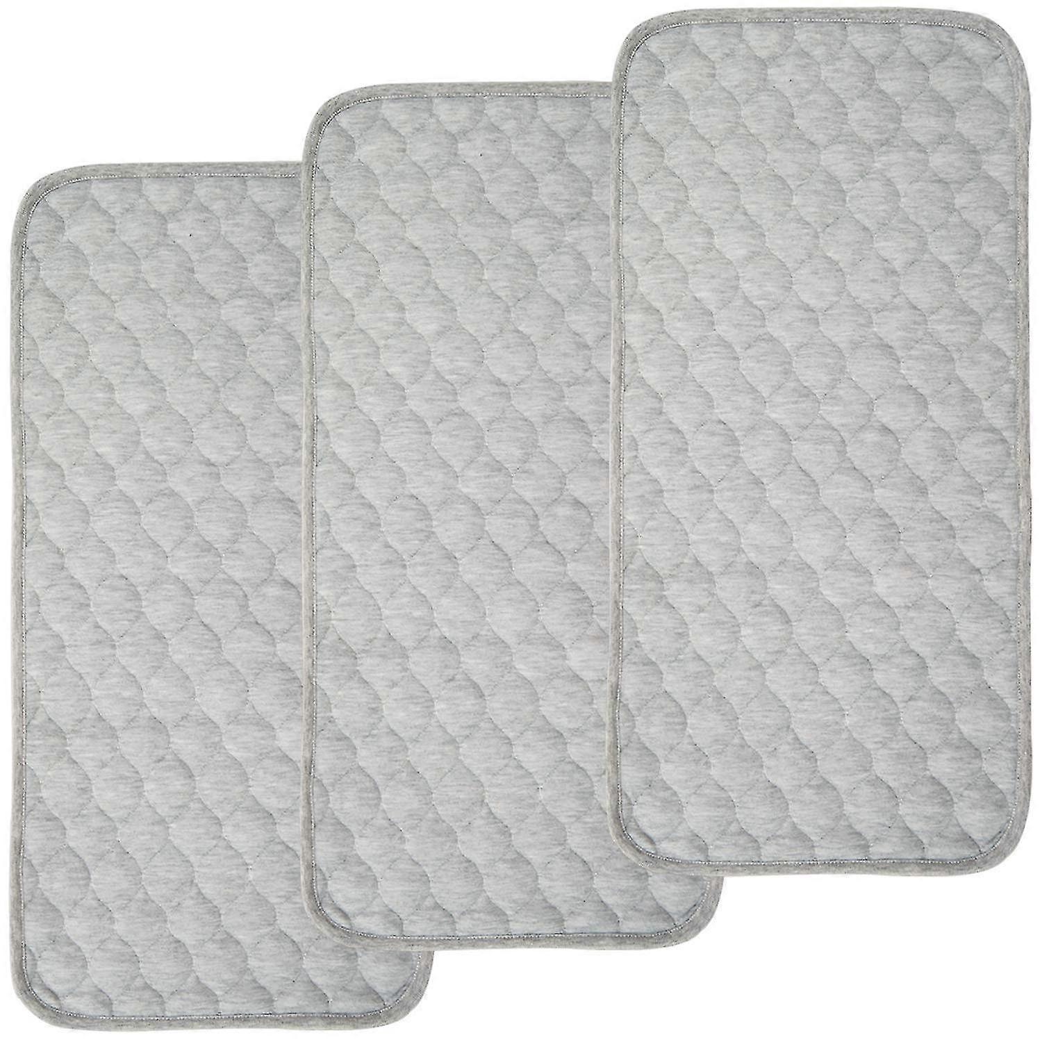 Bamboo Fiber Waterproof Changing Pad Liners - Soft And Durable - 3 Count Gray