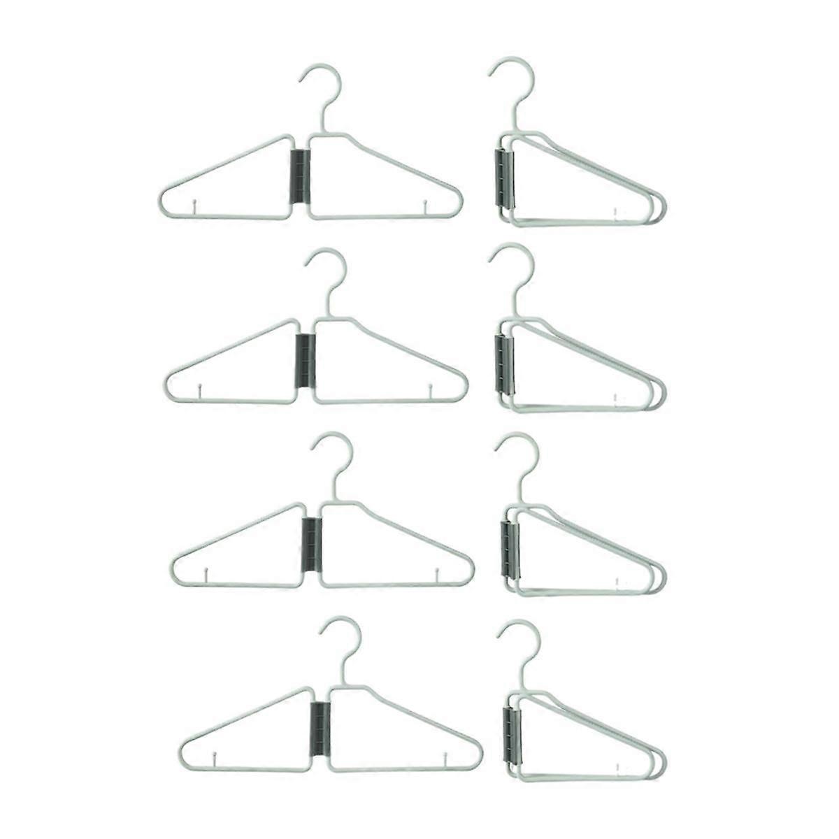 8Pcs Foldable Hangers, Plastic Foldable Hangers, Portable Folding Clothes Hanger, Foldable Travel Hangers (Green)