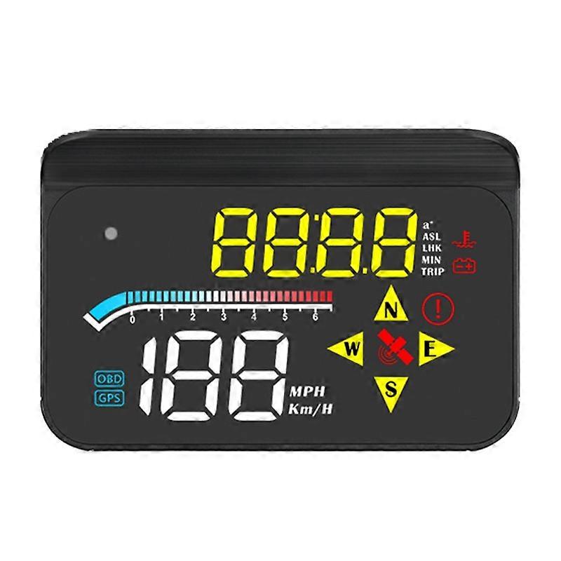 M17 HUD OBD Head Up Display OBD2 Dual System Windshield Speed Projector Security Alarm Water Temp Overspeed RPM