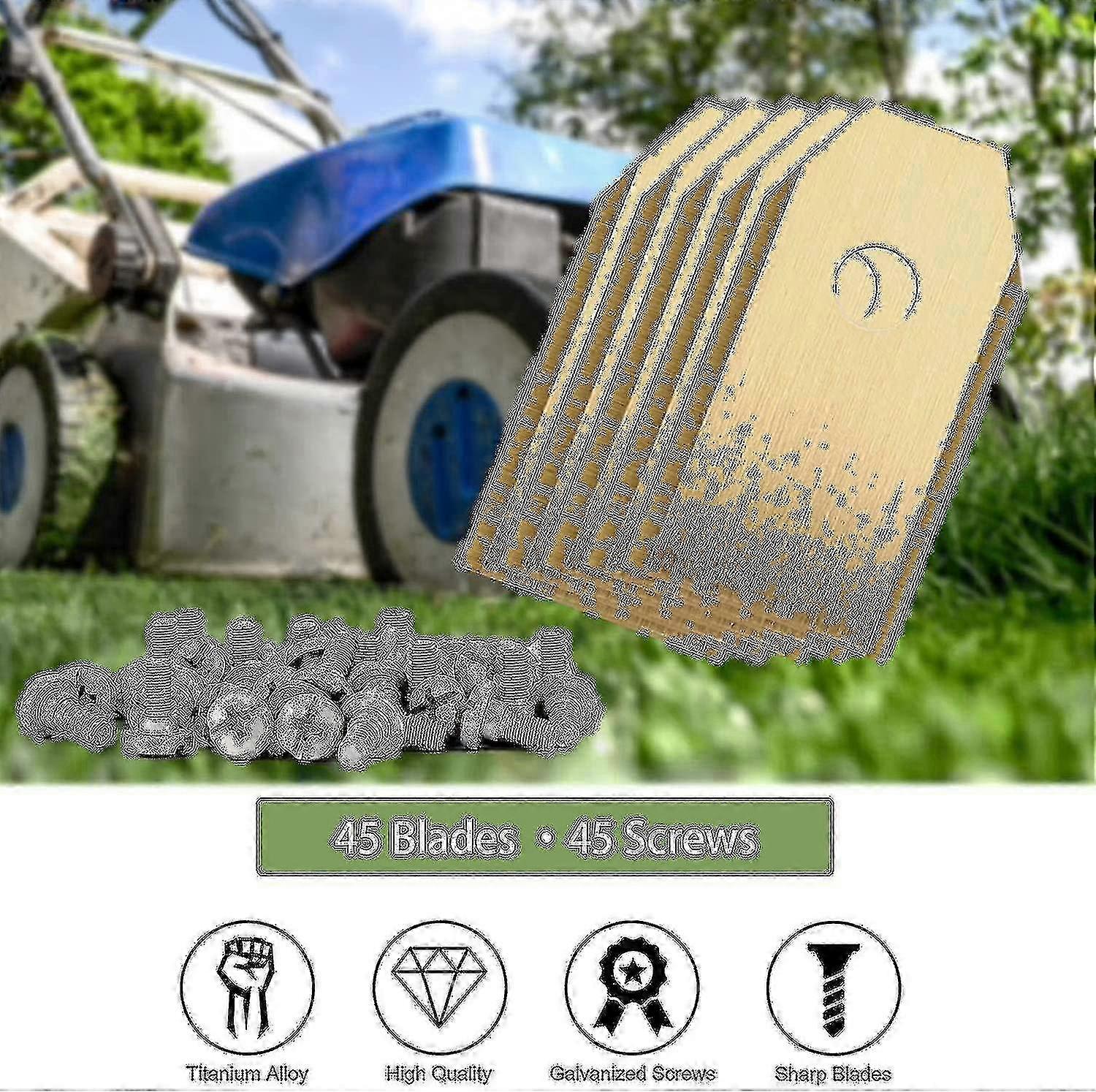 45 lame di ricambio per robot rasaerba Husqvarna / Automower / Gardena / Yardforce, lama in titanio - Ricambio