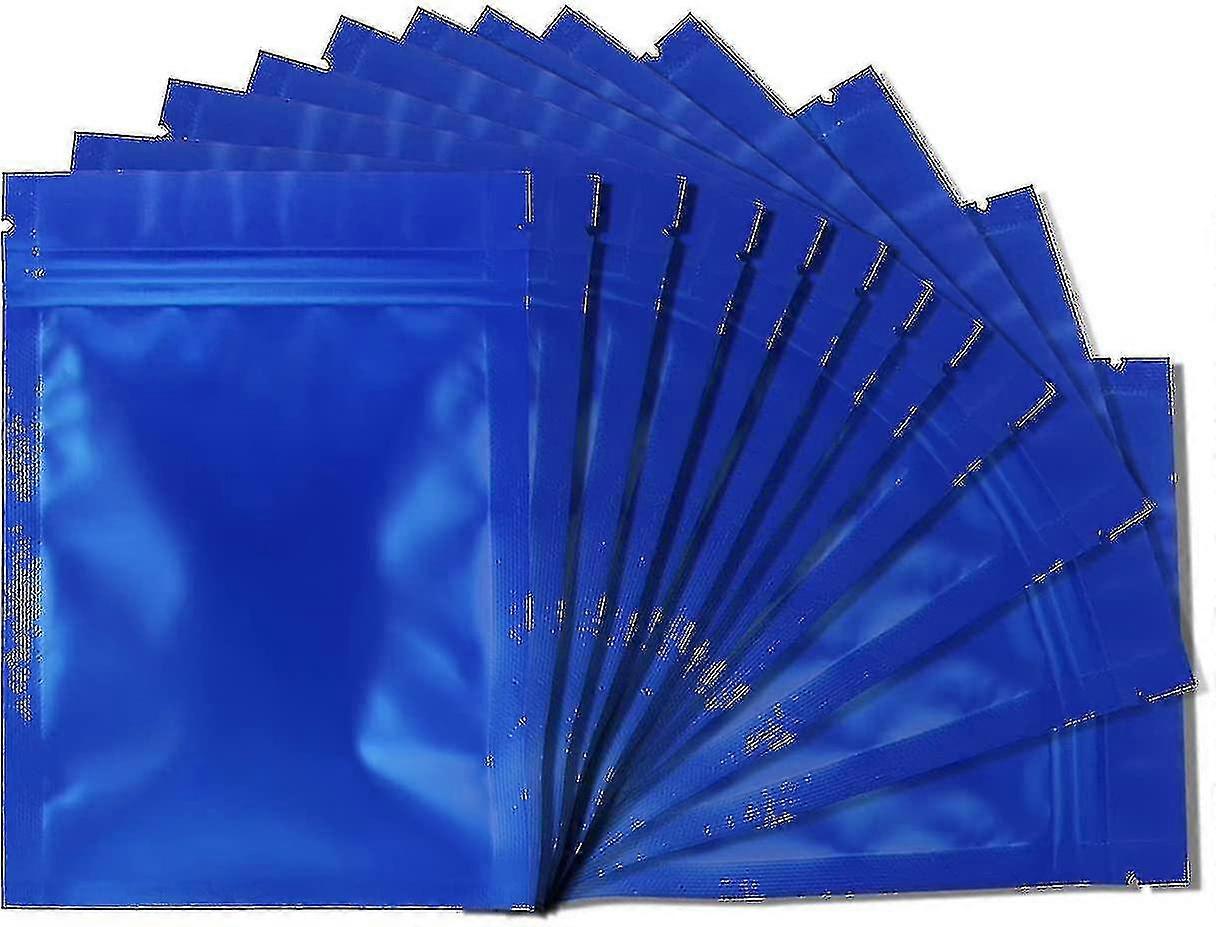100 db szagálló táskák - visszazárható Mylar táskák Fóliatáska lapos táska matt fekete (méret, szín: kék-200db-3x4 hüvelyk