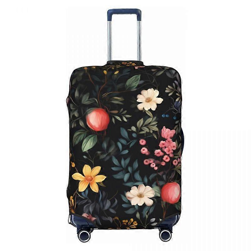 Flowers And Peaches Suitcase Cover Vacation Print Luxurious Fairycore Pattern Strectch Luggage Case Travel Protector