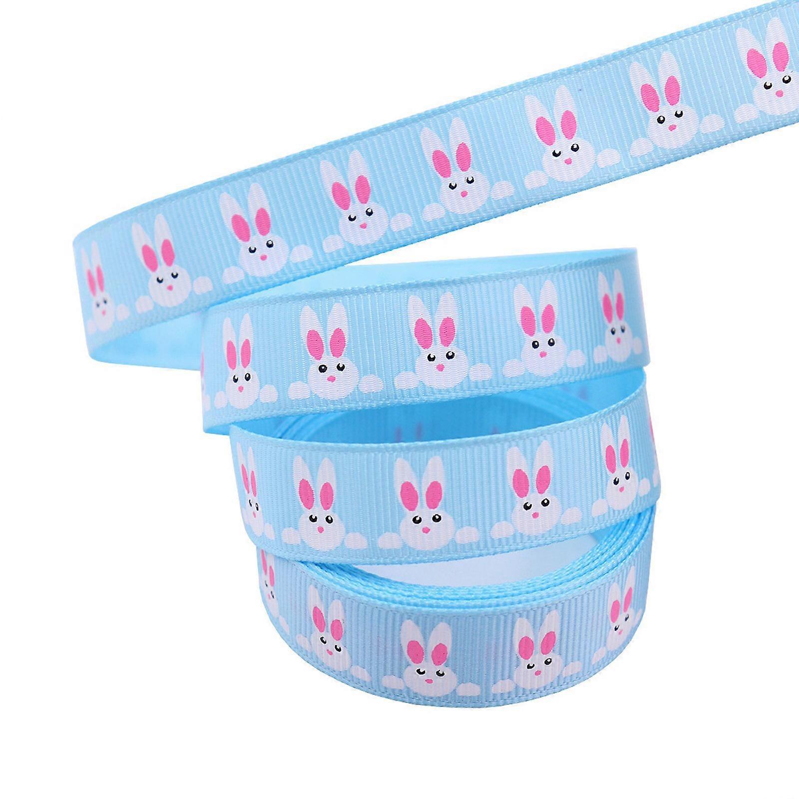 Easter Bunny Ribbon 5 Yard Wired Edge Ribbons Roll Craft Decoring Making