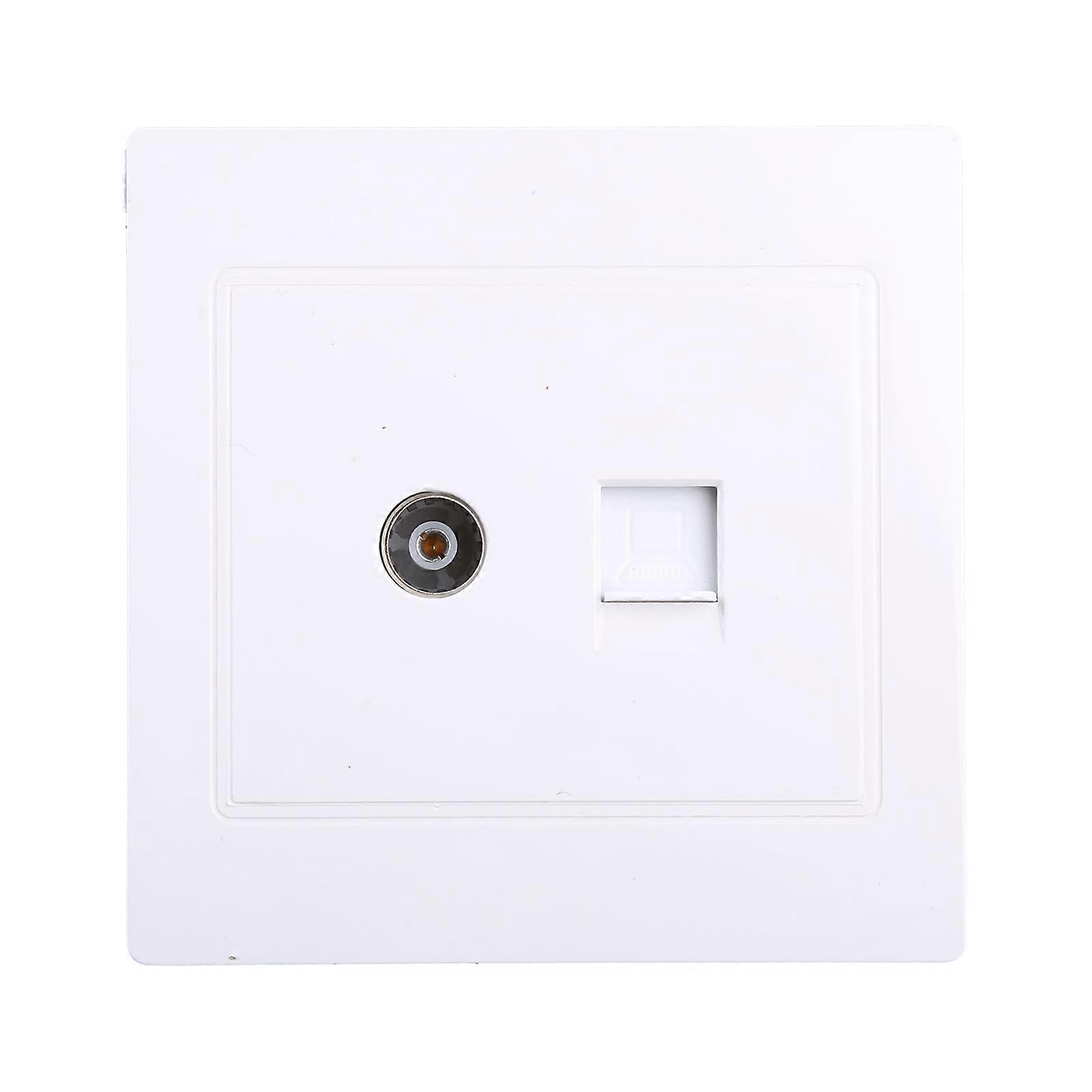 RJ45 Network Adapter+TV Antenna Coaxial Wall Mount Output Faceplate Panel Socket