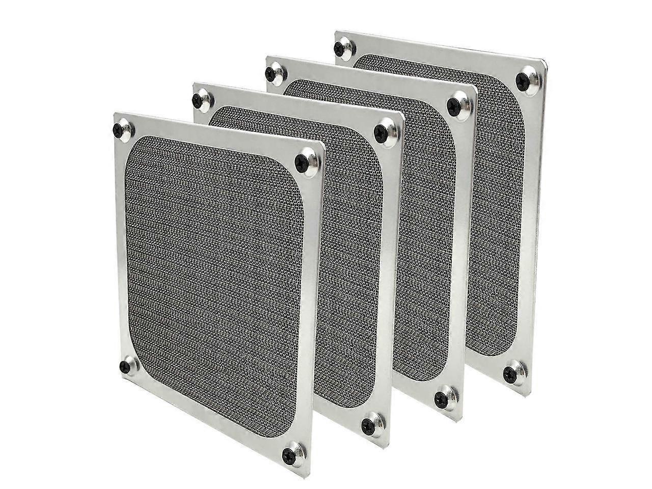 4 Pack 120mm Computer Fan Filter Grills with Screws Ultra Fine Aluminum Mesh
