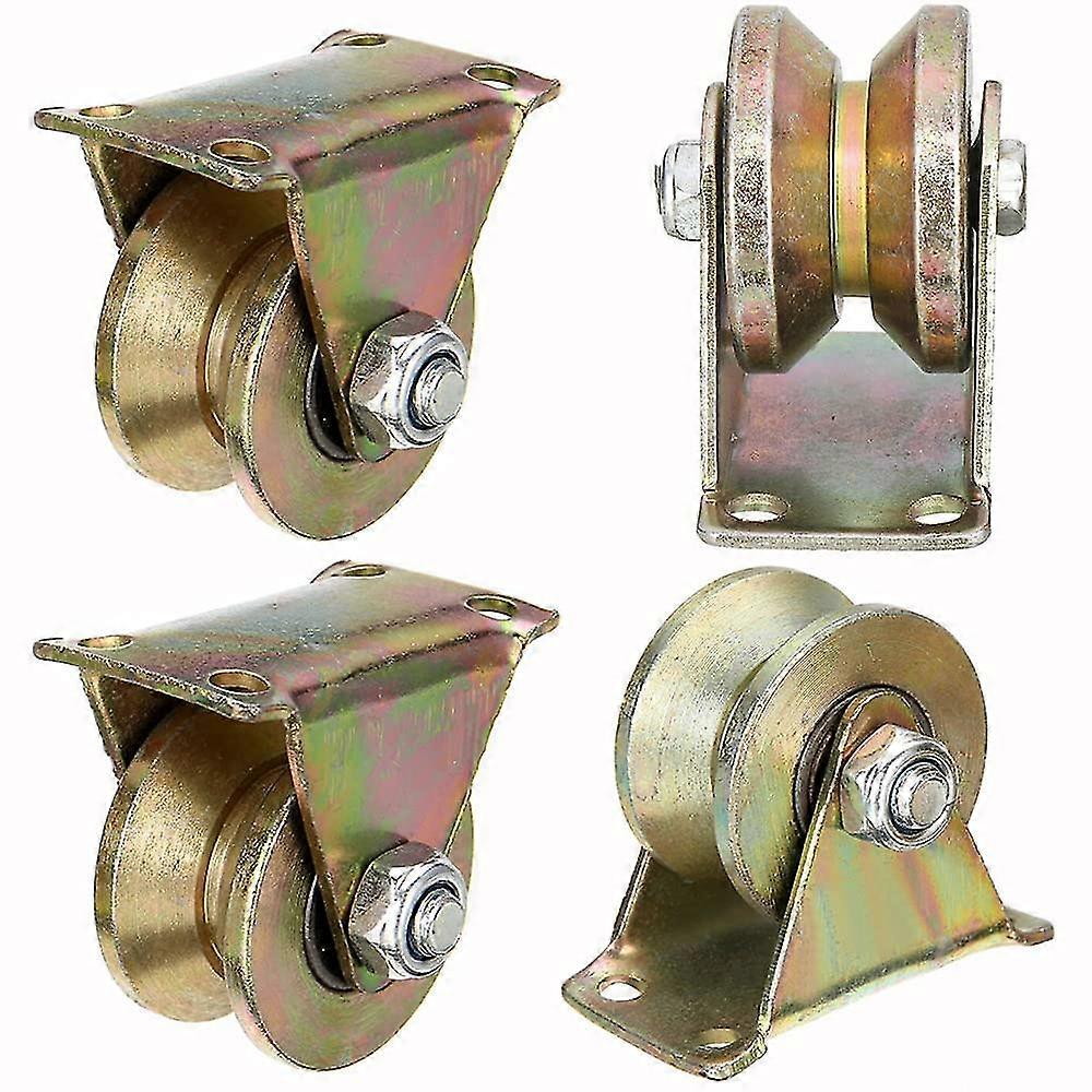 Lifting Pulley Pulley, 4 Pcs V-groove Wheel, For Sliding Gate, Industrial Machine, Rolling Door, Cable, Load Capacity 200 Kg Per Wheel