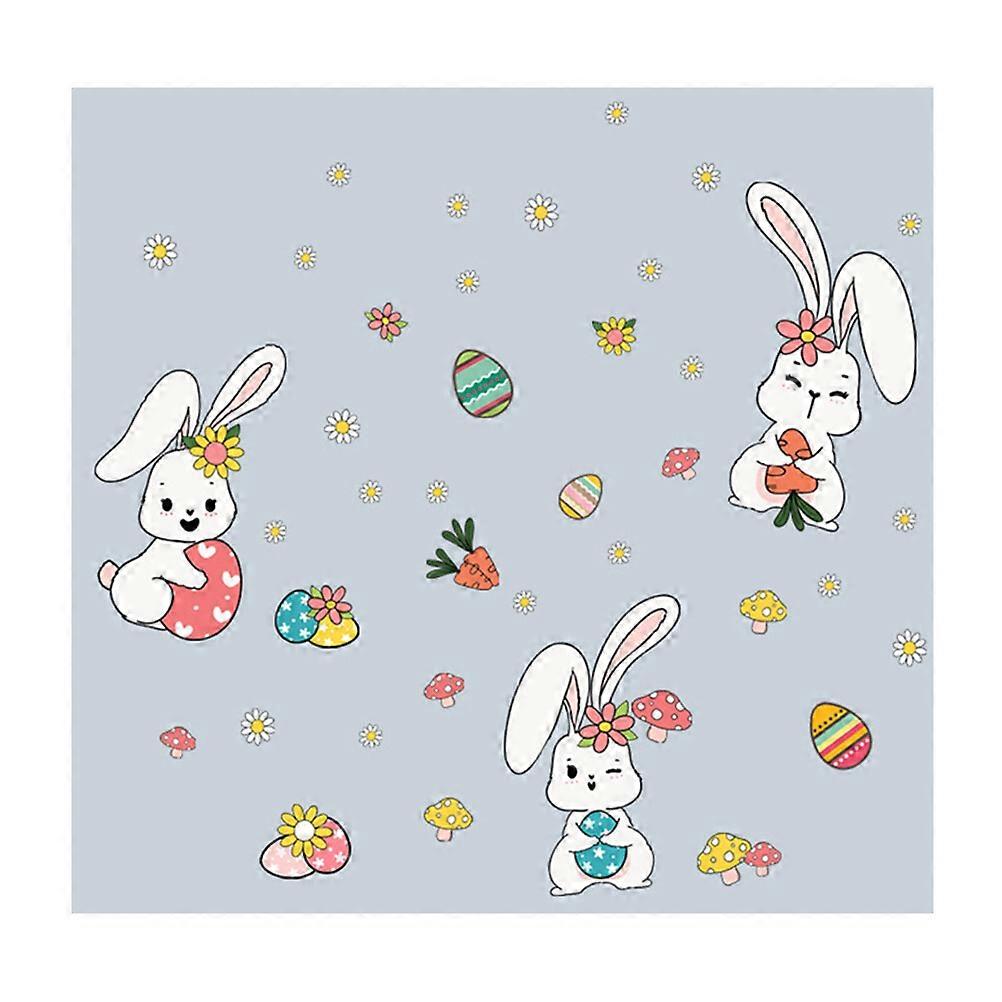 1 Set Easter Rabbit Window Stickers Party Decorative Sticker Glass Window Clings