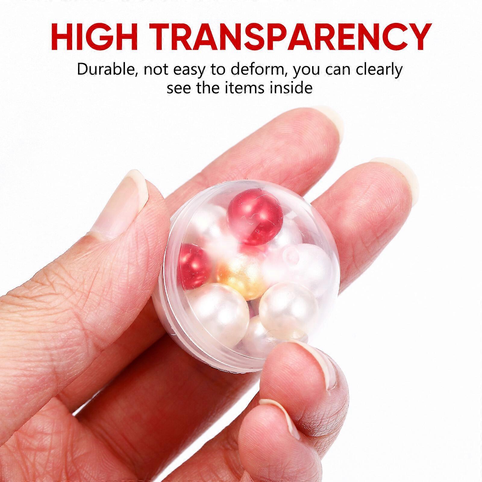 100pcs Plastic Transparent Balls Multi-purpose Twisted Round Balls Clear Fillable Grab Balls