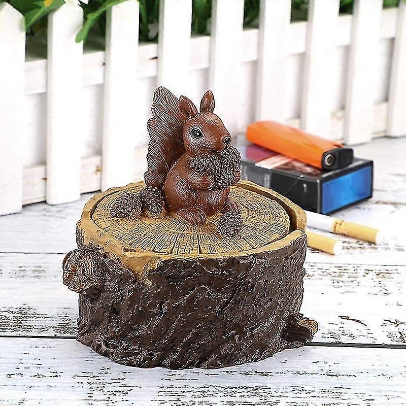 Askebeger med lokk for sigaretter, harpiks askebeger dekorative askebrett hjem askebeger