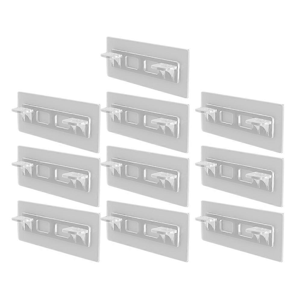 10Pcs Adhesive Shelf Support Closet Partition Pin Transparent Shelf Brackets
