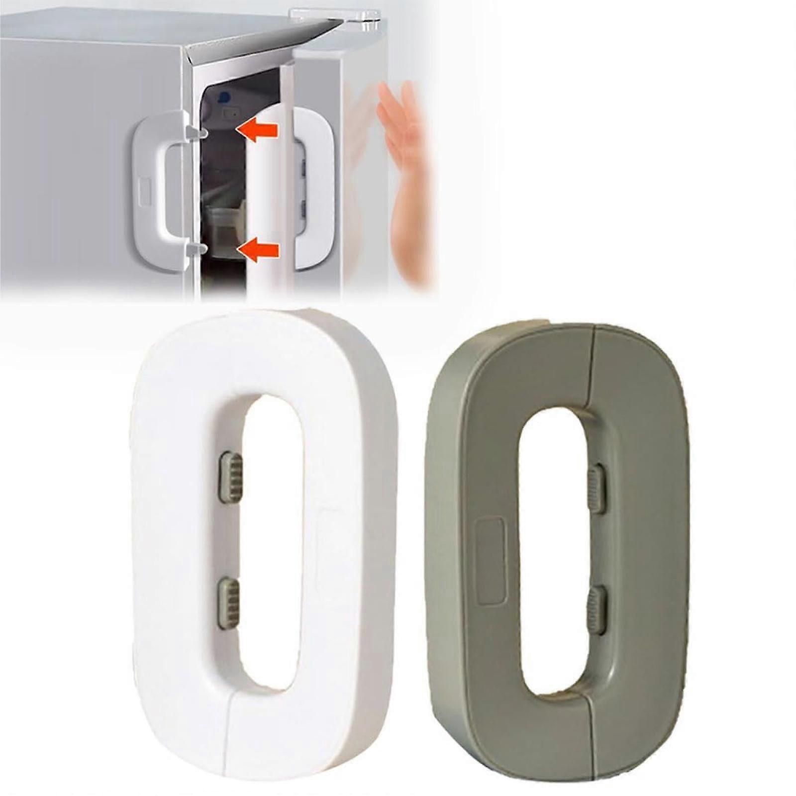 Self-Adhesive Fridge Lock Latch System, Home Refrigerator Door Safety Lock, Baby Proof Cupboard Latches, Easy to Install and Use -GSLA