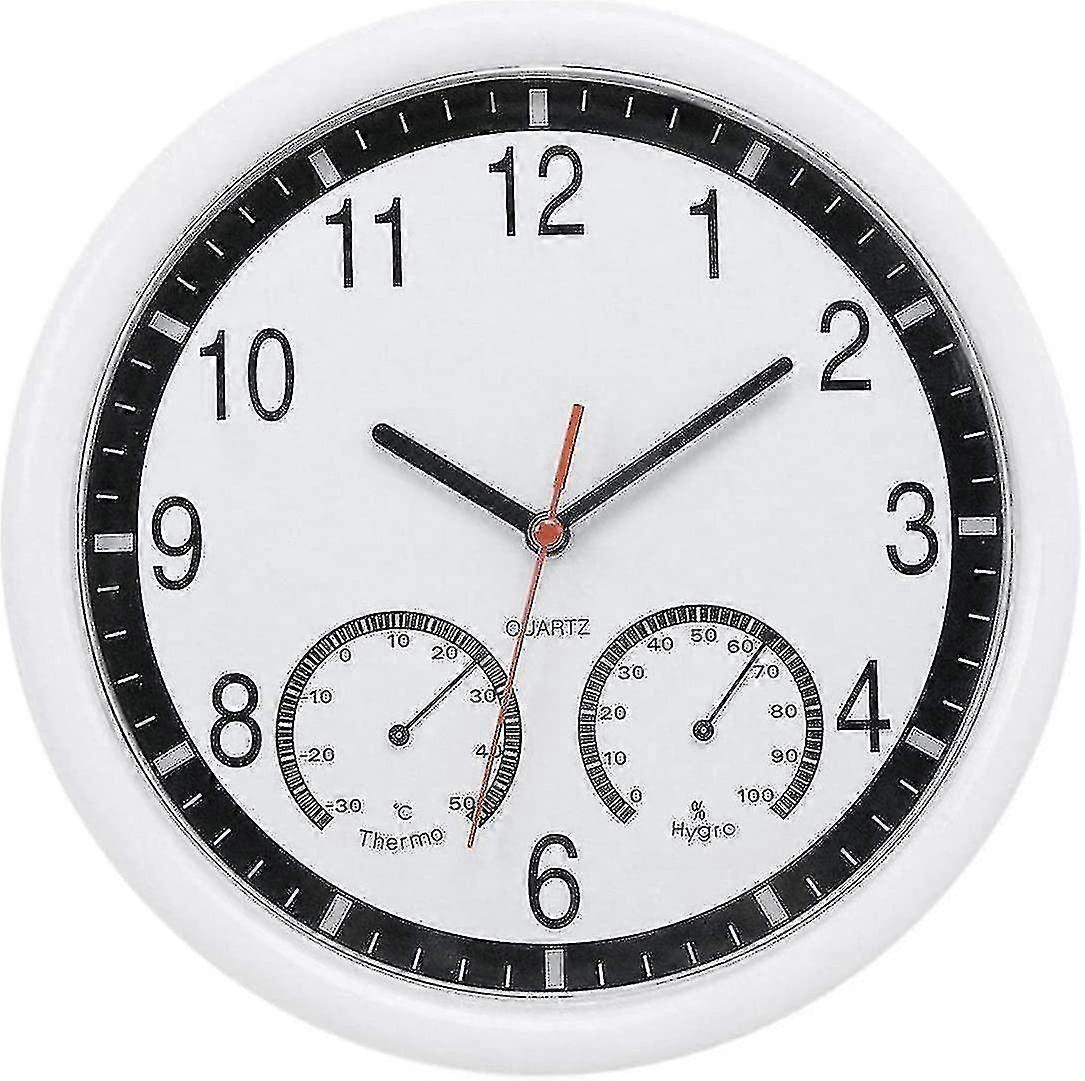 Quartz Stone Silent Wall Clock Accurate Thermometer