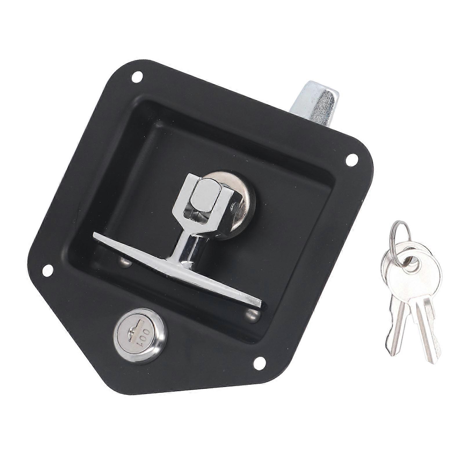 Tool Box Lock T Shape Embedded Paddle Latch Lock Stainless Steel Cabinet Door Panel Lock with Keys