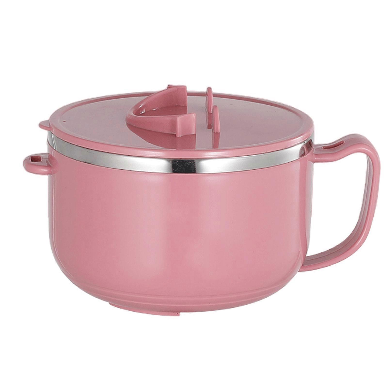Noodle Bowl Durable Large Capacity Stainless Steel Lightweight Salad Bowl with Handle for Home