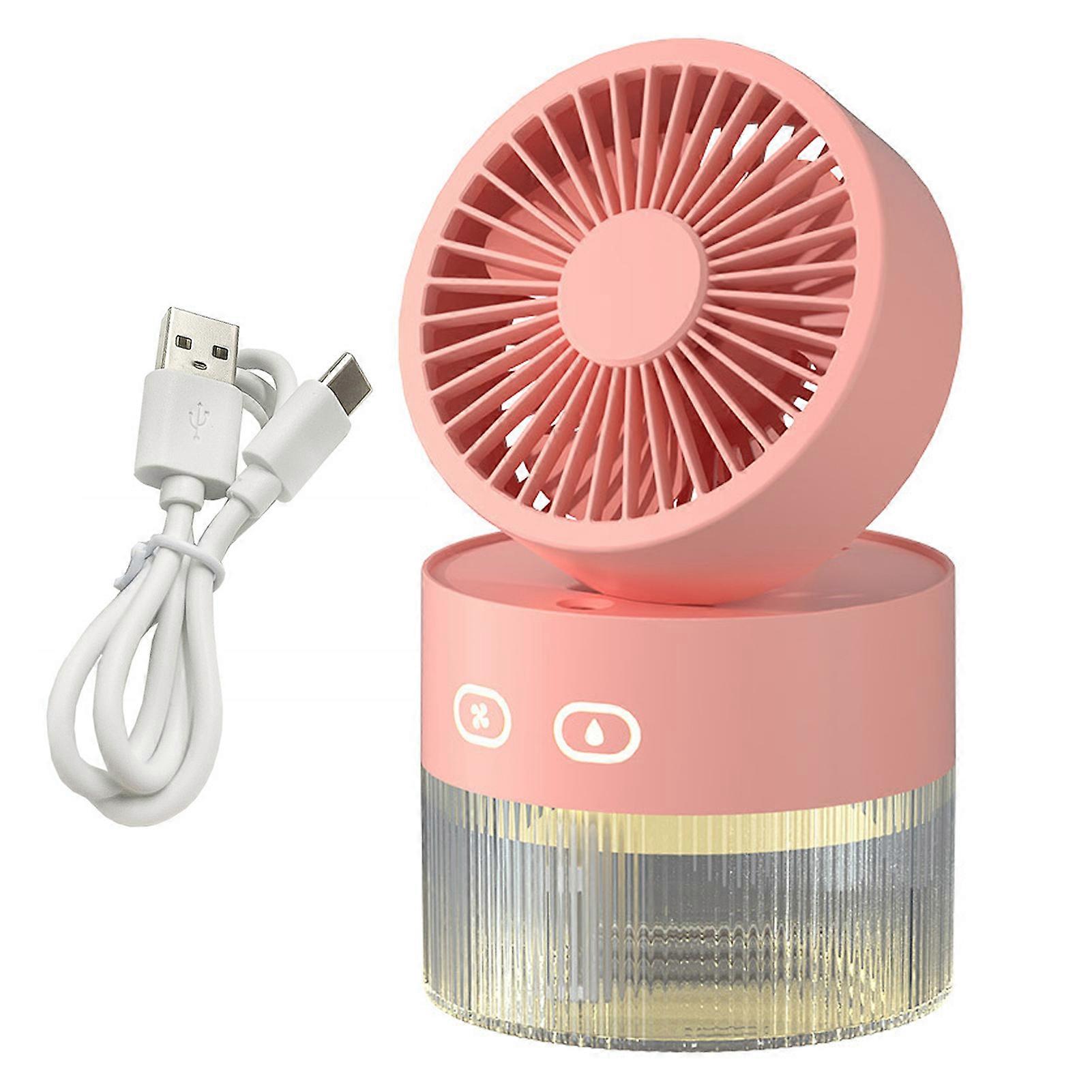Portable Misting Fan with Water Tank Angle Adjustable Low Noise 3 Wind Speeds Battery Operated Rechargeable Cooling Mist Fan Air Cooler QingHai