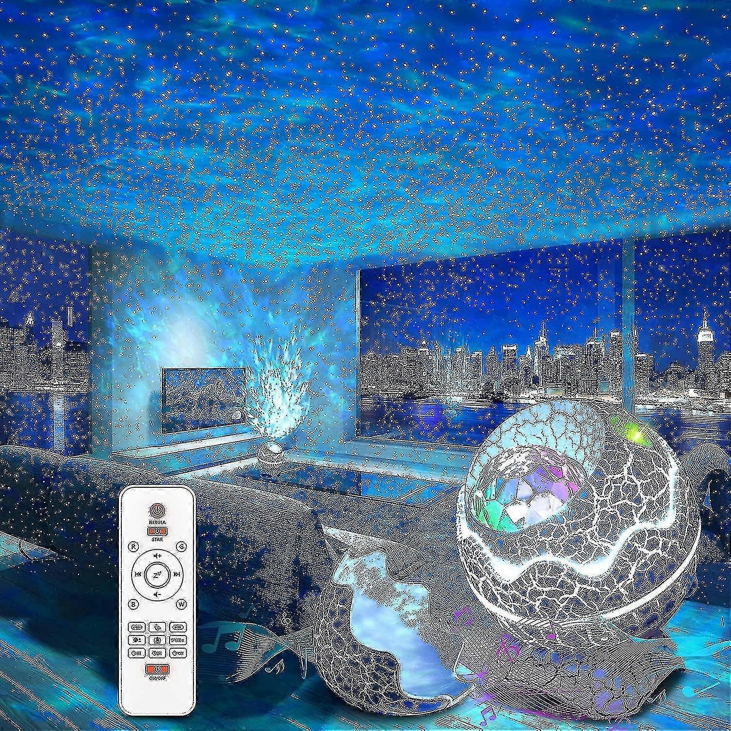 Rossetta Galaxy Projector Comptiable With Bedroom, Remote Controlbluetooth Speaker
