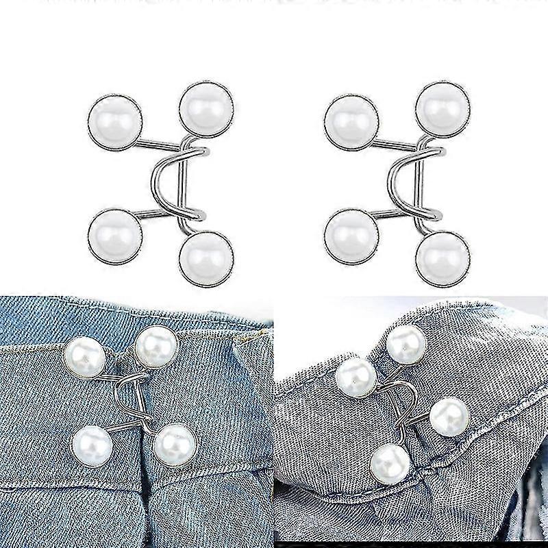 Jean Button Pins, 4set Waist Buckle Extender Button, Pant Waist Tightener For Women Skirt Pant Jeans