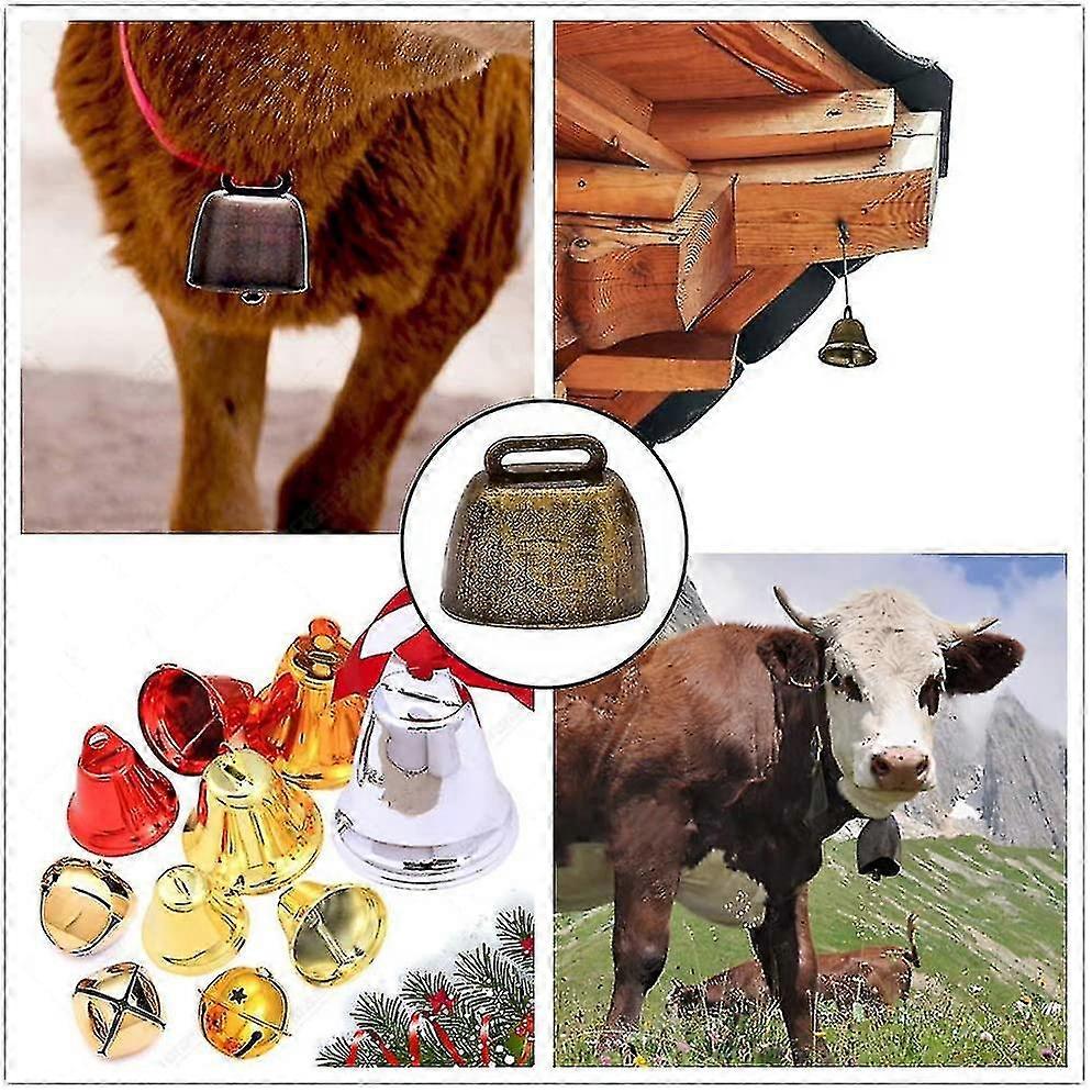 thumbnail image 2 of 5 Pieces Copper Animal Bells For Cattle, Horses, Sheep - Loud Brass Farm Bells 2 of 6